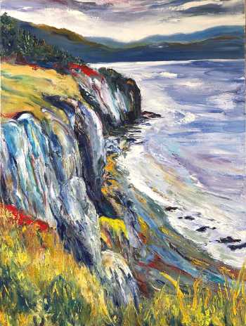 Backside Beach (left), original oil painting by Brenda McClellan