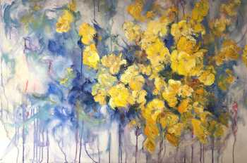 Blast of Yellow II, original oil painting by Brenda McClellan