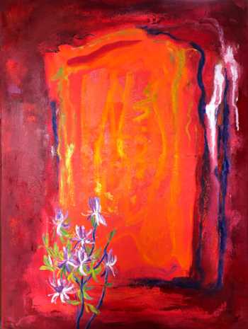 Rhodora, original oil painting by Brenda McClellan