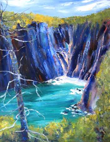 Steep Cliffs, Original oil painting by Brenda McClellan 